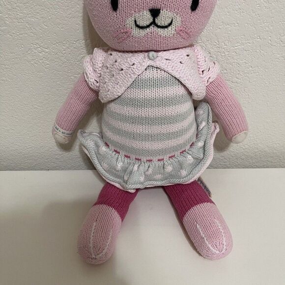 Cuddle + Kind Chloe the Bunny Rabbit Plush Knit Handmade Doll Stuffed Animal 20" - Picture 4 of 15